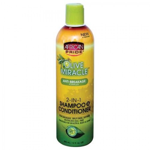 African Pride Olive Miracle 2-in-1 Shampoo and Conditioner 12oz